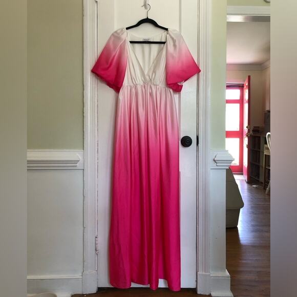 Delfi Collective x Free People Sofia Ombre Dip Dyed Puff Sleeve Maxi Dress - Picture 7 of 8